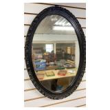 Black Framed Oval Wall Mirror