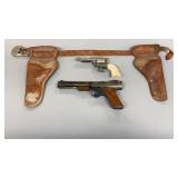 Hubley Toy Pistol 2 Holsters W/Belt