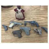 Cast Iron Door Stop W/Toy Guns