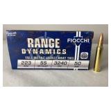 223 Rem Fiocchi Range Dynamics 55Gr FMJBT 50 RDS