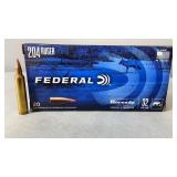 204 Ruger Federal 32GR Hornady VMax Bullets 20Rd