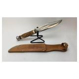 Unmarked 5IN Fixed Blade Stag Handle Knife