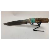 Ok Knife And Gum 6-1/2" Fixed Blade Stag Handle
