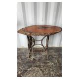 Live Edge Side Table with Early Sewing Machine