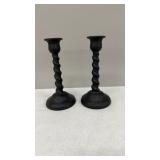 Black Satin Candle Holders