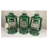 3, Green Embury MFG Company Oil Lamps