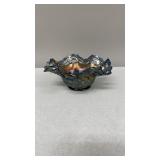 Fenton Carnival Glass Basket Weave Bowl