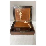 Antique Writing Slope Desk w/ Brass Inlaid