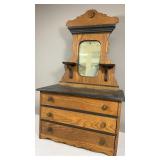Antique Mirrored Child's Doll Dresser