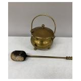 Brass Vintage Footed Smudge Pot With Fire Starter