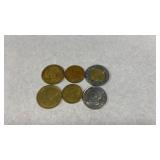 6 Foreign Coins