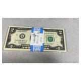 $2 Bill- 100 Consecutive Sequential $2