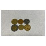 6 Foreign Coins