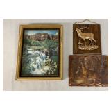 Deer Plaque with Handmade Wall Deer Plaque and a