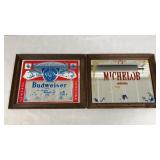 Budweiser and Michelob Framed Mirrors