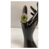 Peridot Size 8 German Silver Ring