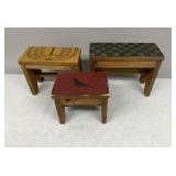 3 Folk Art Stools