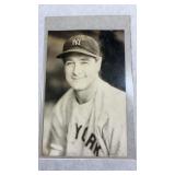 Lou Gehrig Postcard, Reproduced by J. Rowe