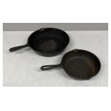2 Cast Iron Fry Pans 10', 8ï¿½