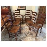 Cherry Ladder Back, Rush Seat Dining Room Chairs
