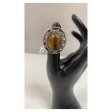 Tiger Eye Size 7 German Silver Ring