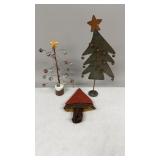 Hammered Metal Christmas Tree With Bells, Etc.