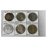 6- 1921 Morgan Dollars