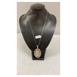 Picture Jasper German Siver Pendant Necklace