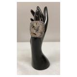 Black Rotile Size 8 German Silver Ring