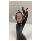 Rose Quartz Size 7 German Silver Ring