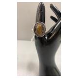 Tiger Eye Size 8 German Silver