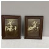 Framed- Cupid Awake, Cupid Asleep- Signed Arrows