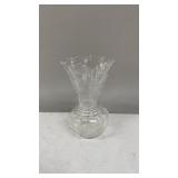 Vintage Clear Glass Vase, Etched