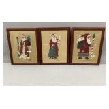 Framed Santa Cross Stitch - 1995,96,97- Times 3