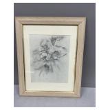 Framed Pencil Sketch Santa Clause- Signed, 1997