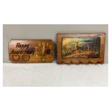Wooden Anniversary Clock with Wooden Painted C
