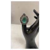 Mint Selenite Size 7 German Silver Ring