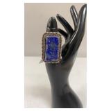 Lapis Size 8 German Silver Ring