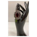Garnet Size 7 German Sliver Ring