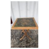 Vintage Tilt-Top Table with Floral Painted Top