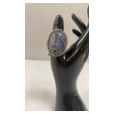 Sodalite Size 8 German Silver Ring