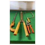 Hedge Trimmers-Tin Snips and 2 Saws