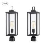 1 Light Matte Black Out Door Post Light 2 Pack