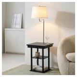 56" Classic Black/White LED Bedside Table Lamp