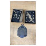Victorian-style shelf brackets and a Percheron