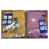 2 VIA Railroad Blankets. (Gold,Pink)