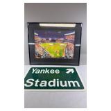 Yankees stadium sign and picture
