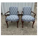 Tall Back Blue cushioned Chairs