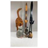 Wood Dog & Cats Decor