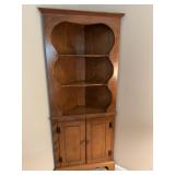 Country Maple Corner Hutch, 30"w x 71"h